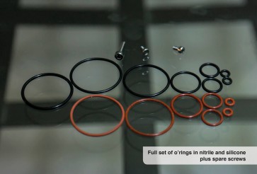 Full set of o'rings in nitrile and silicone plus spare screws for V1 / V2 / V3 / V4