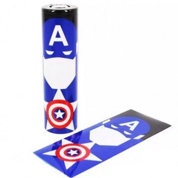 Θερμοσυστελλόμενο κάλυμμα PVC για μπαταρίες 18650 Captain America