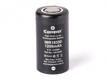 Keeppower IMR18350 - 1200mAh 10A (15A), 3,6V - 3,7V Li-Ion