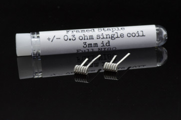PC COILS FR01 - 2 X FRAMED STAPLE 0.3 ohm 3mm