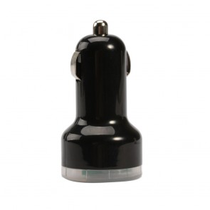 2.0A Dual USB Car Charger Adapter Black